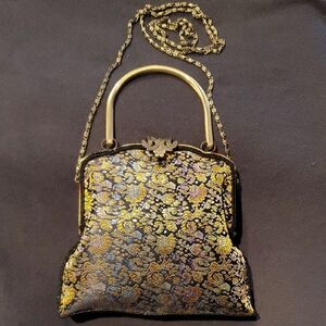 Elegant Floral Brocade Handbag